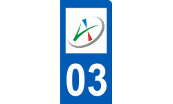 Autocollant (sticker): immatriculation motard département de L'Allier