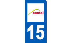 Autocollant : Immatriculation motard département du cantal - 6x3cm