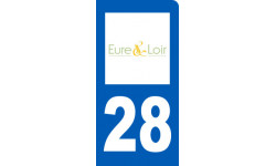 Autocollant (sticker): immatriculation motard de l'Eure et Loire