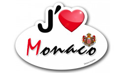 j'aime Monaco (15x11cm) - Autocollant(sticker)