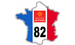 Autocollant (sticker): FRANCE 82 Midi Pyrénées
