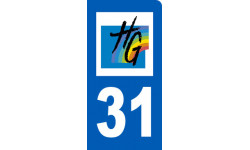 Autocollant (sticker): immatriculation 31 motard Haute-Garonne