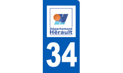 Autocollant (sticker): immatriculation 34 motard de l'Hérault
