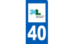 Autocollant (sticker): immatriculation 40 des Landes