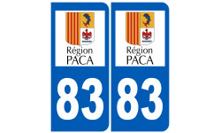 Autocollant (sticker): numéro immatriculation 83 (region)