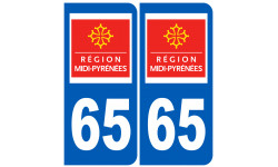 Autocollant (sticker): numéro immatriculation 65 (region)
