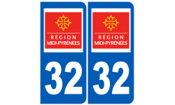 Autocollant (sticker): numéro immatriculation 32 (region)
