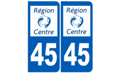 immatriculation 45 région - Autocollant(sticker)