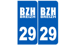 immatriculation 29 BZH - Autocollant(sticker)