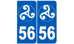 immatriculation 56 triskel (Morbihan) - Autocollant(sticker)