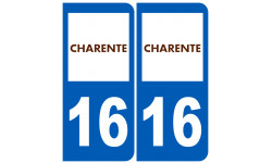 numéro immatriculation 16 (Charente) - Autocollant(sticker)