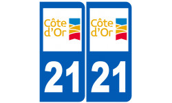 numéro immatriculation 21 (Côte-d'Or) - Autocollant(sticker)
