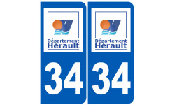 numéro immatriculation 34 (Hérault) - Autocollant(sticker)