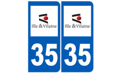 immatriculation 35 (Ille-et-Vilaine) - Autocollant(sticker)