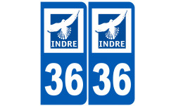 numéro immatriculation 36 (Indre) - Autocollant(sticker)