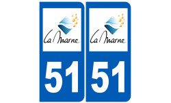 numéro immatriculation 51 (Marne) - Autocollant(sticker)