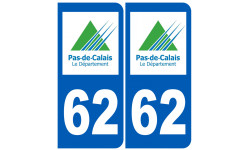 numéro immatriculation 62 (Pas-de-Calais) - Autocollant(sticker)