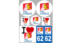 62 Arras - 8 autocollants variés - Autocollant(sticker)