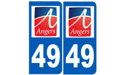 numéro immatriculation 49 Angers - Autocollant(sticker)