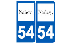 numéro immatriculation 54 Nancy - Autocollant(sticker)