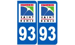 numéro immatriculation 93 Saint-Denis - Autocollant(sticker)