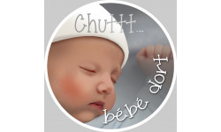 sticker / Autocollant : Chuttt bébé dort - 15cm - Autocollant(sticker)