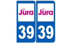 numéro immatriculation 39 (Jura) - Autocollant(sticker)