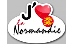 j'aime la Normandie - 15x11cm - Autocollant(sticker)