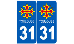 numéro immatriculation ville de Toulouse - Autocollant(sticker)