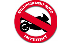 stationnement moto interdit - 20cm - Autocollant(sticker)