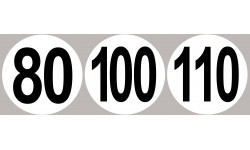 Lot Disques de vitesse 80-100-110 - 20cm - Autocollant(sticker)