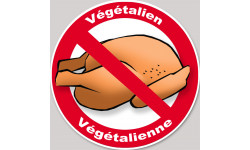 végétalien végétalienne viande interdit - 5cm - Autocollant(sticker)