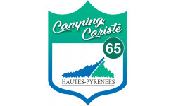 blason camping cariste Hautes Pyrénées 65 - 15x11.2cm - Autocollant(sticker)