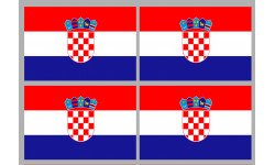 Drapeau Croatie - 4 stickers - 9.5 x 6.3 cm - Autocollant(sticker)