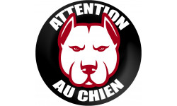 ATTENTION AU CHIEN - 9cm - Autocollant(sticker)