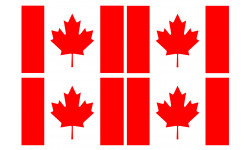 Drapeau Canada - 4 stickers - 9.5 x 6.3 cm - Autocollant(sticker)