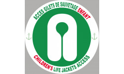 ACCES GILETS DE SAUVETAGE ENFANT - 15cm - Autocollant(sticker)