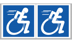 handisport Sport adapté fauteuil - 2 stickers de 10cm - Autocollant(sticker)
