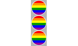  drapeau LGBT - 3 stickers de 9cm - Autocollant(sticker)