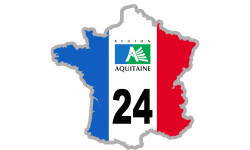 FRANCE 24 région Aquitaine - 5x5cm - Autocollant(sticker)