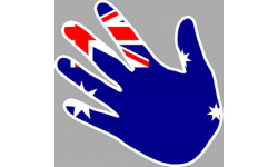 Drapeau Australie en forme de main (17x17cm) - Autocollant(sticker)
