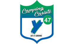 blason camping cariste Lot et Garonne 47 - 15x11.2cm - Autocollant(sticker)