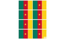 Drapeau Cameroun (8 fois 9.5x6.3cm) - Autocollant(sticker)