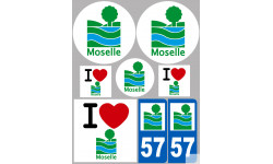 Département 57 la Moselle (8 autocollants variés) - Autocollant(sticker)