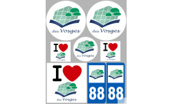 Département 88 les Vosges (8 autocollants variés) - Autocollant(sticker)