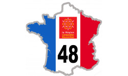 FRANCE 48 région Languedoc Roussillon (10x10cm) - Autocollant(sticker)