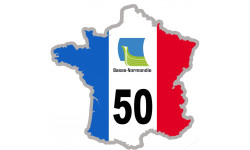 FRANCE 50 région Basse-Normandie (10x10cm) - Autocollant(sticker)