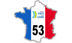 FRANCE 53 Région Pays de la Loire (10x10cm) - Autocollant(sticker)