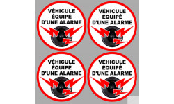 véhicule sous alarme 4 stickers de 5cm - Autocollant(sticker)