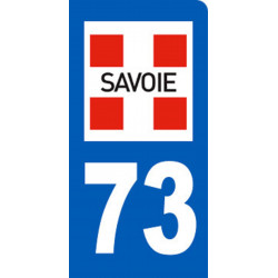 Autocollant (sticker): immatriculation motard 73 de la Savoie